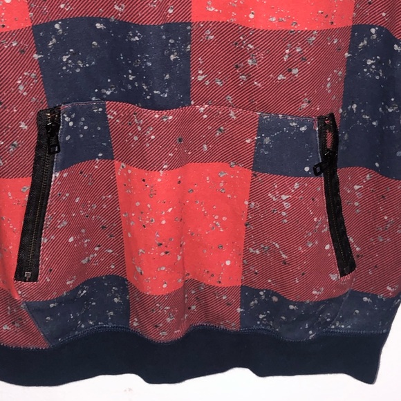 Modern Amusement women Sz M red/blue Pull Over Sweater zipped pock… - Picture 4 of 6